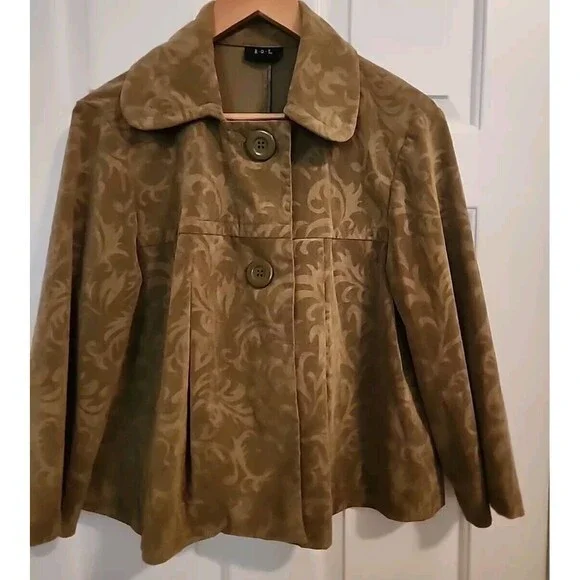 R Q T Womens Blazer Soft Pesto Olive Green Stylish Medium 2 Button Jacket - Picture 5 of 11